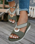 Elarossa - Dames orthopedische sandalen met elastische band en gouden detail