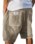 Gideon - Korte mannelijke corduroy shorts met elastische taille casual