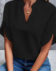 Kiana - Blouse Unicolore met Col en V