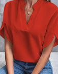 Kiana - Blouse Unicolore met Col en V