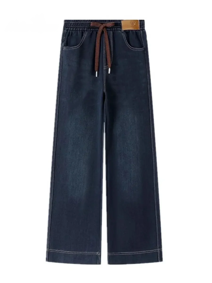 Lunarae - Wijde Katoenen Broek met Elastische Taille voor Casual Gebruik