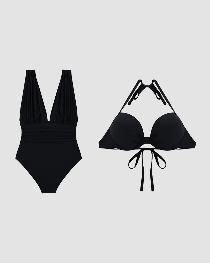 Luxueus shaping-badpak met diepe V-hals