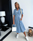 Alicia - Trendy denim jurk