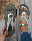 Elarossa - Dames orthopedische sandalen met elastische band en gouden detail