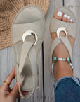 Elarossa - Dames orthopedische sandalen met elastische band en gouden detail