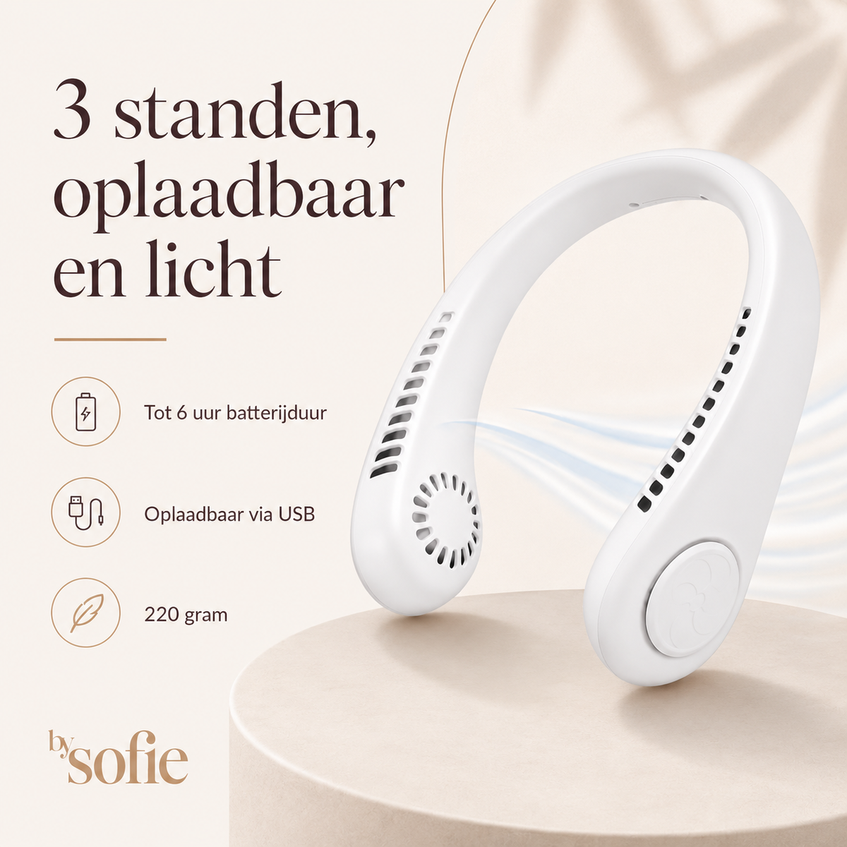 NekFan™ - Draagbare, oplaadbare nekventilator voor directe verkoeling!