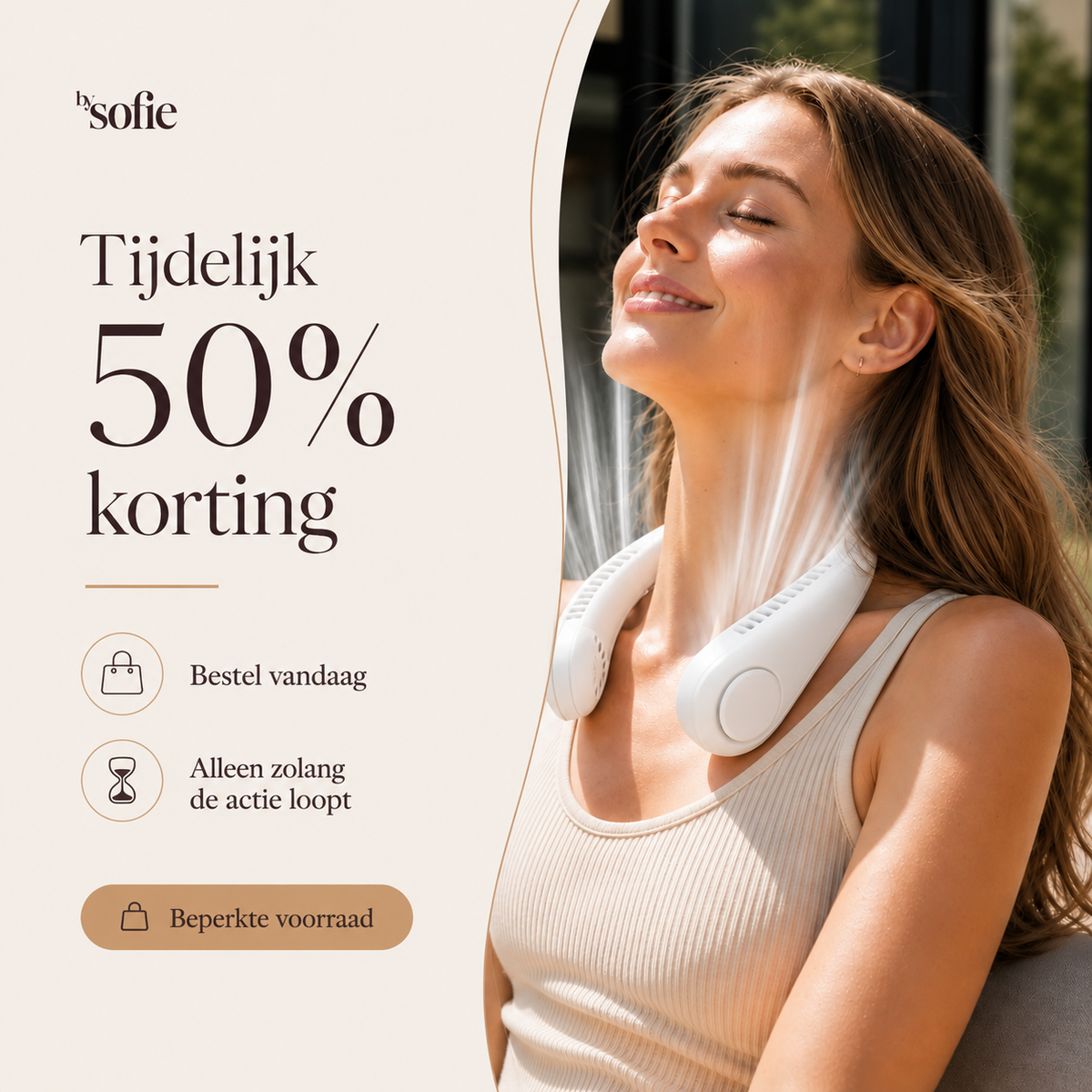 NekFan™ - Draagbare, oplaadbare nekventilator voor directe verkoeling!