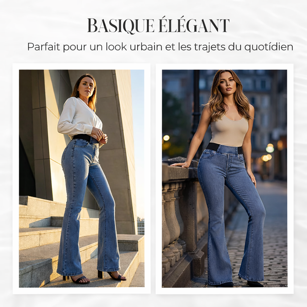 Rovindra - Hoge Taille Flared Jeans Dames