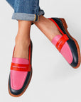 Bexalyn - Dames mocassins leren color block penny loafer comfortabele zool