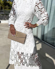 Ellie - Elegante midi-jurk met gehaakte mouwen