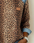 Averelisse - Casual Jeans Patchwork Leoprint Trui