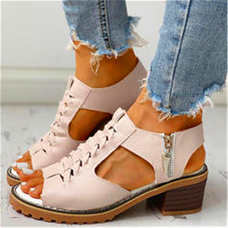 Gwenora - Dames sandalen met orthopedische blokhak