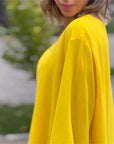 Quorina - Dames Blouse van Chiffon met V-hals en Rits, 3/4 Mouwen, Vloeiende Elegante Stijl